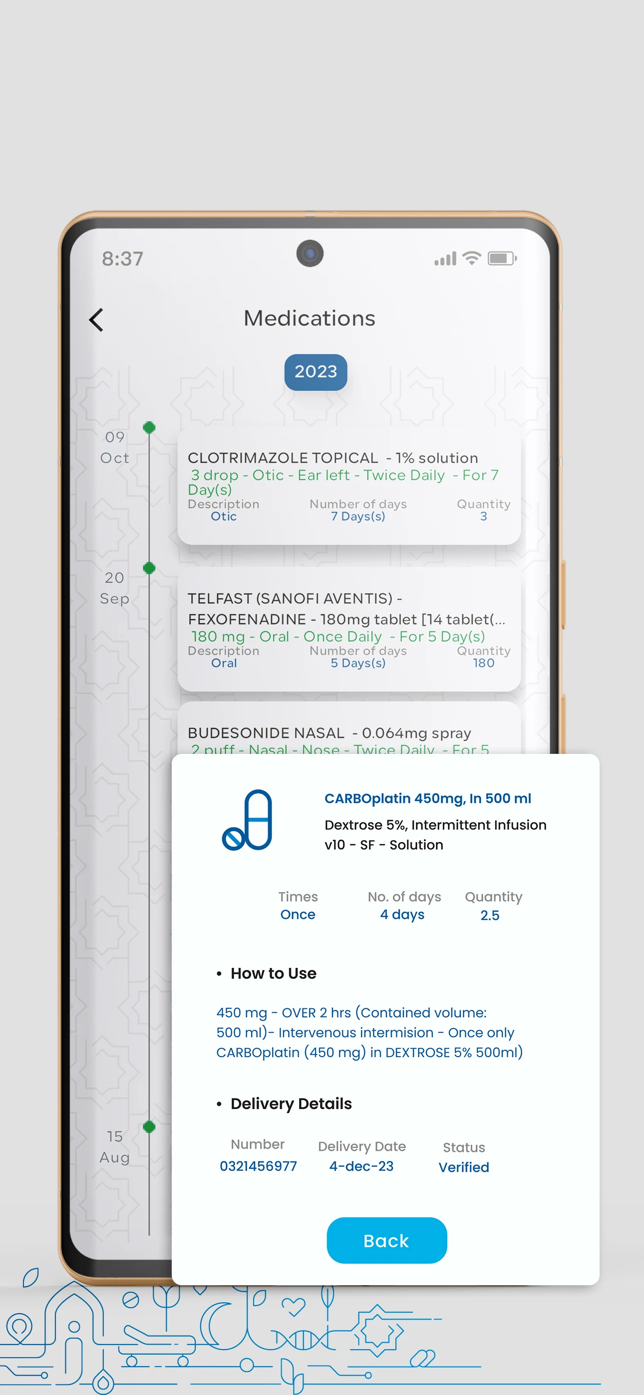 My IMC app screen